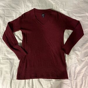 Gap Maroon V-Neck Sweater, Size XS